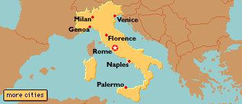 et lite kart over Italia.